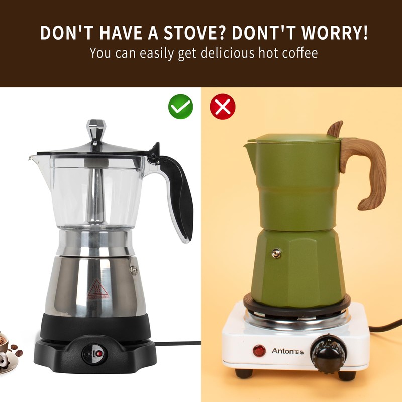LAOION Cafeteras Electricas Modernas Moka Pot, Italian Coffee Espresso Machine,