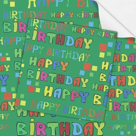 Happy Birthday Wrapping Paper For Kids Girls Boys Women Men, Gradient Colour Gift Wrap Papers, Wrapping Paper Birthday 4 Sheets Folded Flat 50x70 cm per sheet