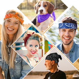 PLULON 3 Pcs Green Bandanas Bulk 20 x 20 Inch Paisley Pattern for Women Men, Head Scarf Cowboy Bandana Neon Square Handkerchiefs Outdoor Cycling Face Mask Headwear for Boy Girls 100% Polyester