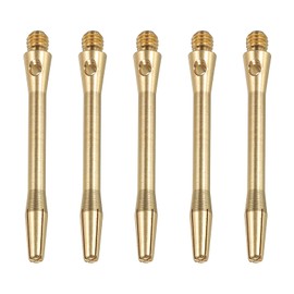 PATIKIL 45mm Aluminum Dart Shafts, 15 Pack Medium 2BA Thread Dart Stems Replacement Dart Accessories, Brass