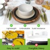 Teivio 32-Piece Kitchen Plastic Wheat Straw Dinnerware Set, Service for