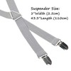 Alizeal Solid Skinny Suspenders X Shape for Men with 4