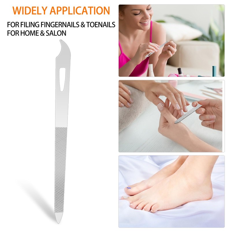 6-Piece Stainless Steel Nail File Set with Cleaner Tip -
