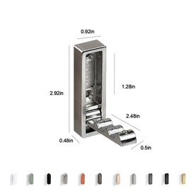 Foldable Heavy Duty Alloy Hook, Modern Style Folding Coat Wall Hook for Hanging Coats, Scarves, Hats, Bathrobes, Keys (1 PCS, Square Head Silver)