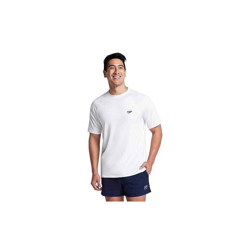 Speedo Men's UPF 50+ Easy Short Sleeve Rashguard Swim Tee,