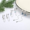 Sllaiss 925 Sterling Silver Post Chain Earrings for Women Round