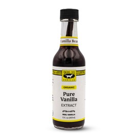 Singing Dog Vanilla, Organic Pure Vanilla Extract, 5 Fluid Ounce Bottle, Whole Vanilla Bean Inside