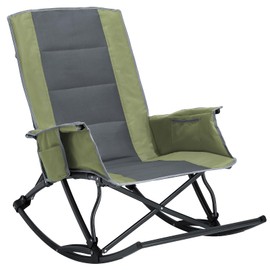 ONBRILL Lawn Chairs,Camping Chairs for Adults, Folding Chair for Outside 330 lbs Capacity, Rocking Chair Outdoor with Foot Rest for Sport Events