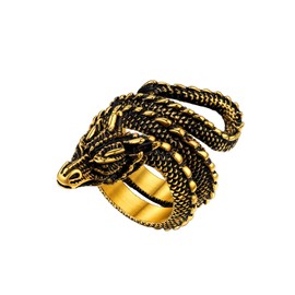 Richsteel Dragon Rings for Women Mens Gold Ring Finger Jewellery Size 7