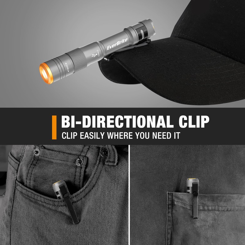 EverBrite Mini Pen Light, Rechargeable Pocket Pen Flashlight with USB