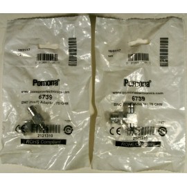 Pomona Electronics 6739 75 Ohm BNC "T" Adaptor F-M-F  2 pcs per order