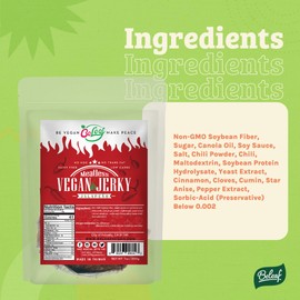 Beleaf Jalapeño Plant-Based Jerky | Delicious Meat Substitute | Low Carb, Non-GMO, Dairy Free, Plant Protein | Natural Ingredients | Spicy Healthy Snack 7oz