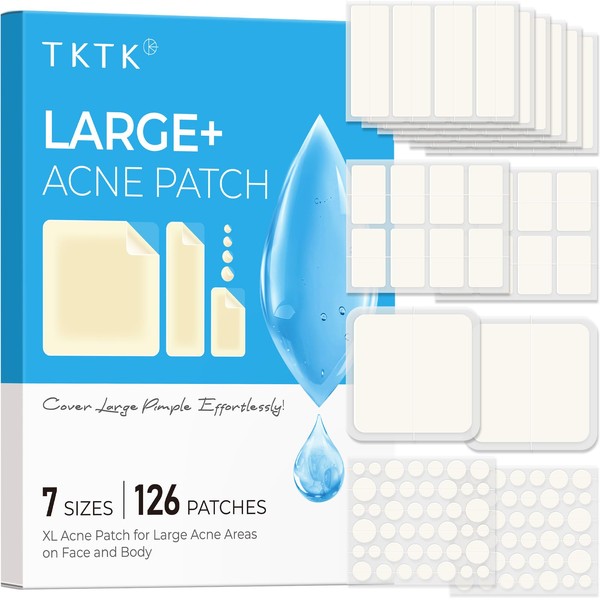 TKTK Large Pimple Patches for Face, 7 Sizes XL Acne