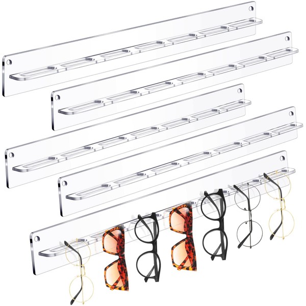 5 Pack Acrylic Sunglasses Organizer Storage Wall Mounted Eyeglasses Holder