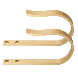 Warm Gold Curtain Drapery Holdbacks,2Pcs Solid Aluminum U Shaped Wall Mounted Curtain Tiebacks