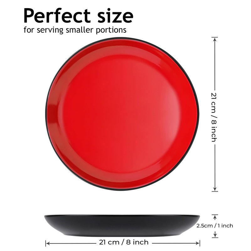 MIAMIO – 6 x Plate/Dinner Plate Set Stoneware Ceramic Tableware