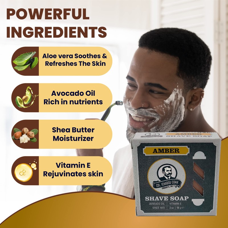 COL CONK AMBER SHAVE SOAP