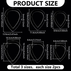 PH PandaHall 3 Sizes Leaf Macrame Cutting Model 6pcs Teardorp Macrame Frame Macrame Wall Hanging Tool Acrylic Macrame Template for DIY Crafts Tassel Making Weaving Home Hanging Decor