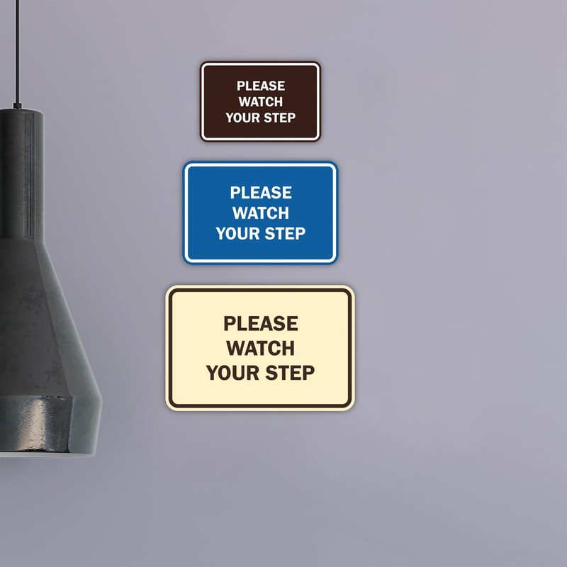Signs ByLITA Classic Framed Please Watch Your Step Sign (Blue)