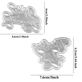 2PCS Alphabtes Metal Cutting Dies for Card with Sympathy, Thinking of You, Letters Metal Die Cuts for DIY Scrapbooking Paper Crafting Embossing Template Carboon Steel Dies Molds Stencils