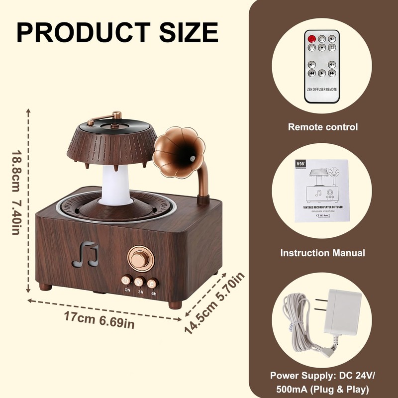 Raindrop Aromatherapy Diffuser,Essential Oil Diffuser,250ML Cool Mist Humidifier with White
