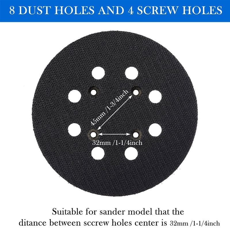 iFCOW 5" 8 Holes Sanding Pad Replacement for Ryobi Ridgid