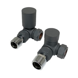 UKDD® Towel Rails Valve Radiators Suitable for Installation of Your Heated Designer Minimalist Central Heating System (Towel Rail Corner Anthracite Valves (Pair))