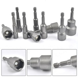 6-19mm Magnetic Nut Setter Driver Drill Bit Set 1/4 inch Hex Shank Quick Change Metric Nut Driver Set - 10pcs