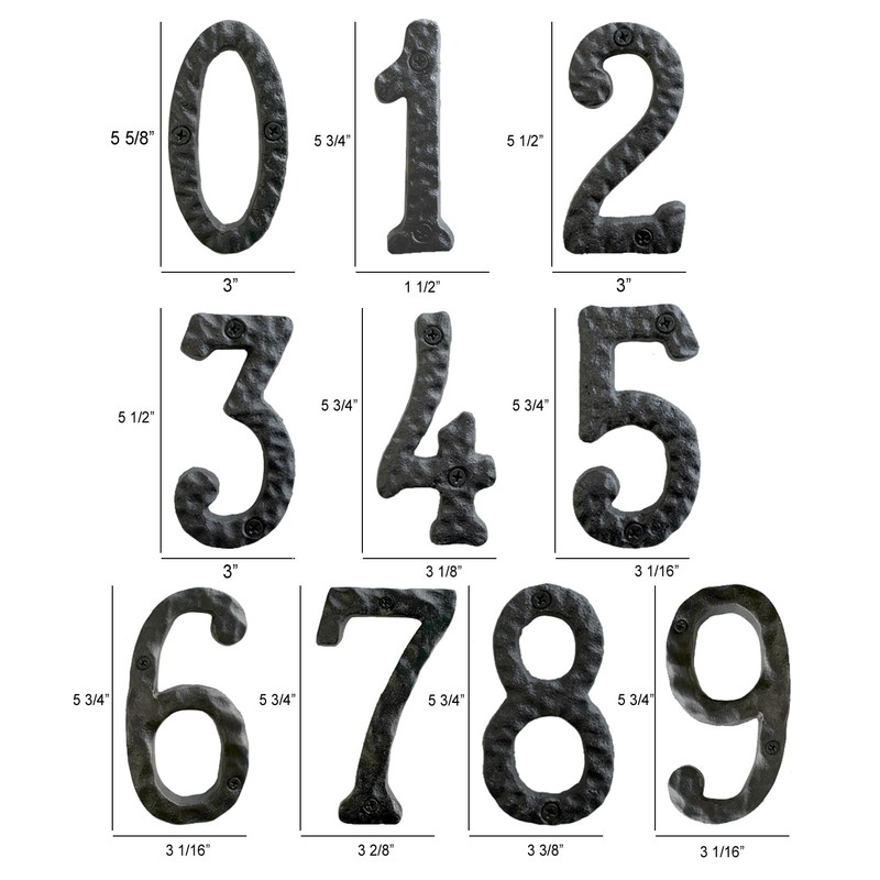 NACH House Numbers for Outside, 5.5 inch Black Address Numbers