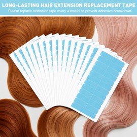 Moonlight Miles 180pcs Hair Extension Tape,Double Sided Hair Tape for Human Hair Extensions/Wig Tabs/Beauty Tools,12pcs Each Per,0.3 * 1.5inch (Blue)