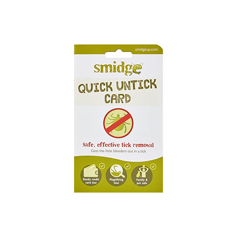 Smidge Unisex's Tick Removing Card, Green, one size