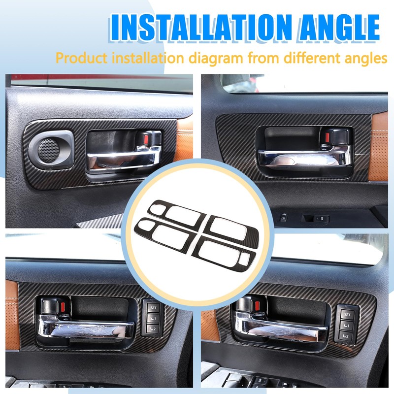 LLKUANG Car Inner Door Handle Frame Panel Cover Trim for