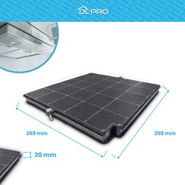 DL-pro Activated Carbon Filter 269 x 269 mm Suitable for Airforce AFFCAF97CS Carbon Filter for Cooker Hood Extractor Hood
