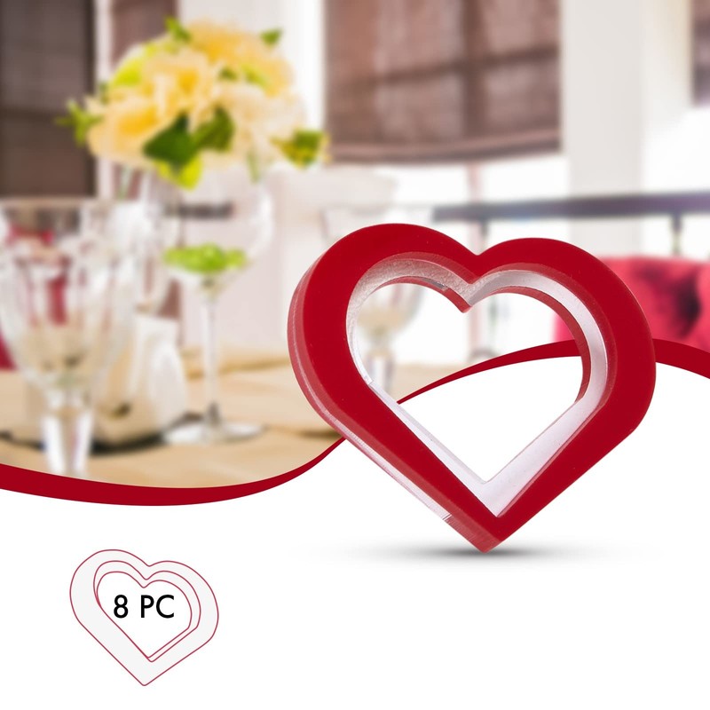 RCZ Décor Heart Valentine Napkin Rings | Acrylic | 8