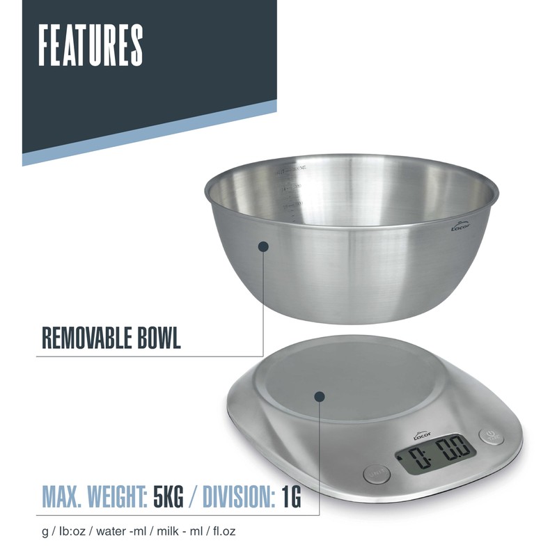 Lacor Digital Scale High Precision Removable Tray Stainless Steel LCD