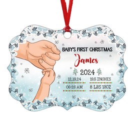 Customized Baby's First Christmas Ornament 2024, Baby First Christmas Ornament, 1st Christmas Ornament 2024 Baby, First Christmas Ornament Gift, Babys 1st Christmas Ornament