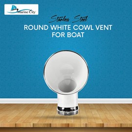 MARINE CITY Round Cowl Vent, 304 Grade Stainless Steel, for Marines, Boats, Yachts, Ships (White (4 Inches))