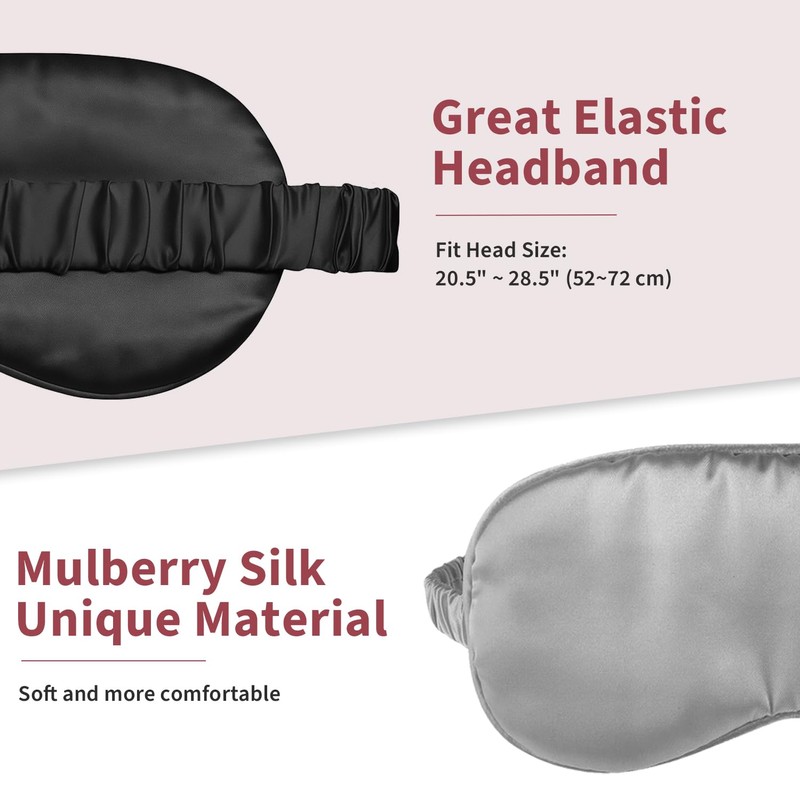 Keeshibao 3-Pack Silk Eye Masks for Sleep, Sleep Mask for