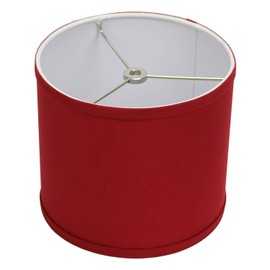 FenchelShades.com 8" Top Diameter x 8" Bottom Diameter 7" Height Cylinder Drum Lampshade with Washer (Spider) Attachment USA Made (Rich Red)