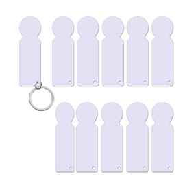 20 Pack Sublimation Blanks Metal Trolley Tokens Supermarket Coin Tags with Keyring DIY Heat Transfer Print for Grocery Shopping Cart (White)