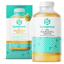 Symprove Mango & Passionfruit 1 Week Pack Daily Essential Gut Health Supplement, Probiotic Drink with Live Bacteria, Vegan - 1x500ml