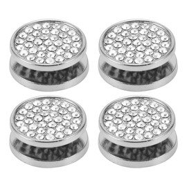 Partuto 4 Pcs Universal Car Storage Hooks for Every Car, SUV, Van, Truck Car Adhesive Hooks Sturdy Metal Rhinestone Silver Tone 0.91"x0.91"