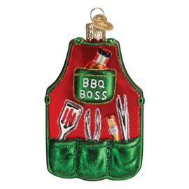 Old World Christmas BBQ Apron Glass Blown Ornament for Christmas Tree