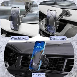3 In 1 Universal Car Phone Holder For Windshield/Dashboard & Vent Universal