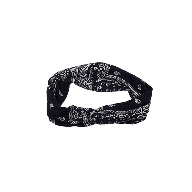 Lux Accessories Black Soft Bandana Print Knot Front Headband