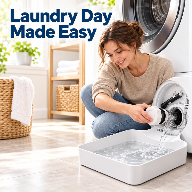 Washing Machine Drain Tray – Anti-Overflow Water Catch Box for