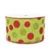 Christmas Ribbon Wired 2.5 Inch Dots with Stripes 5 Yard