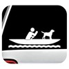Guy Kayaking with Dog Kayak Decal Sticker for Car Window