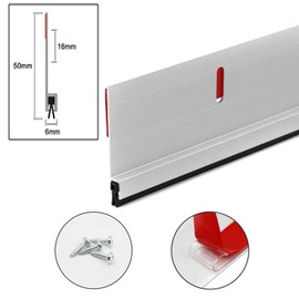 BAINING Metal Door Draft Stopper, 36 Inch Under Door Sweep Bottom Blocker with Rubber Seal Strip, Aluminum Sweeps for Home Doors Rodent Proof, Silver