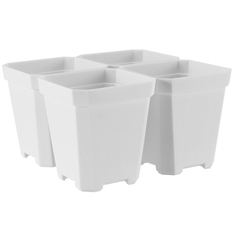 JOIKIT 120 Pack 3 Inch White Square Nursery Pot, Plastic